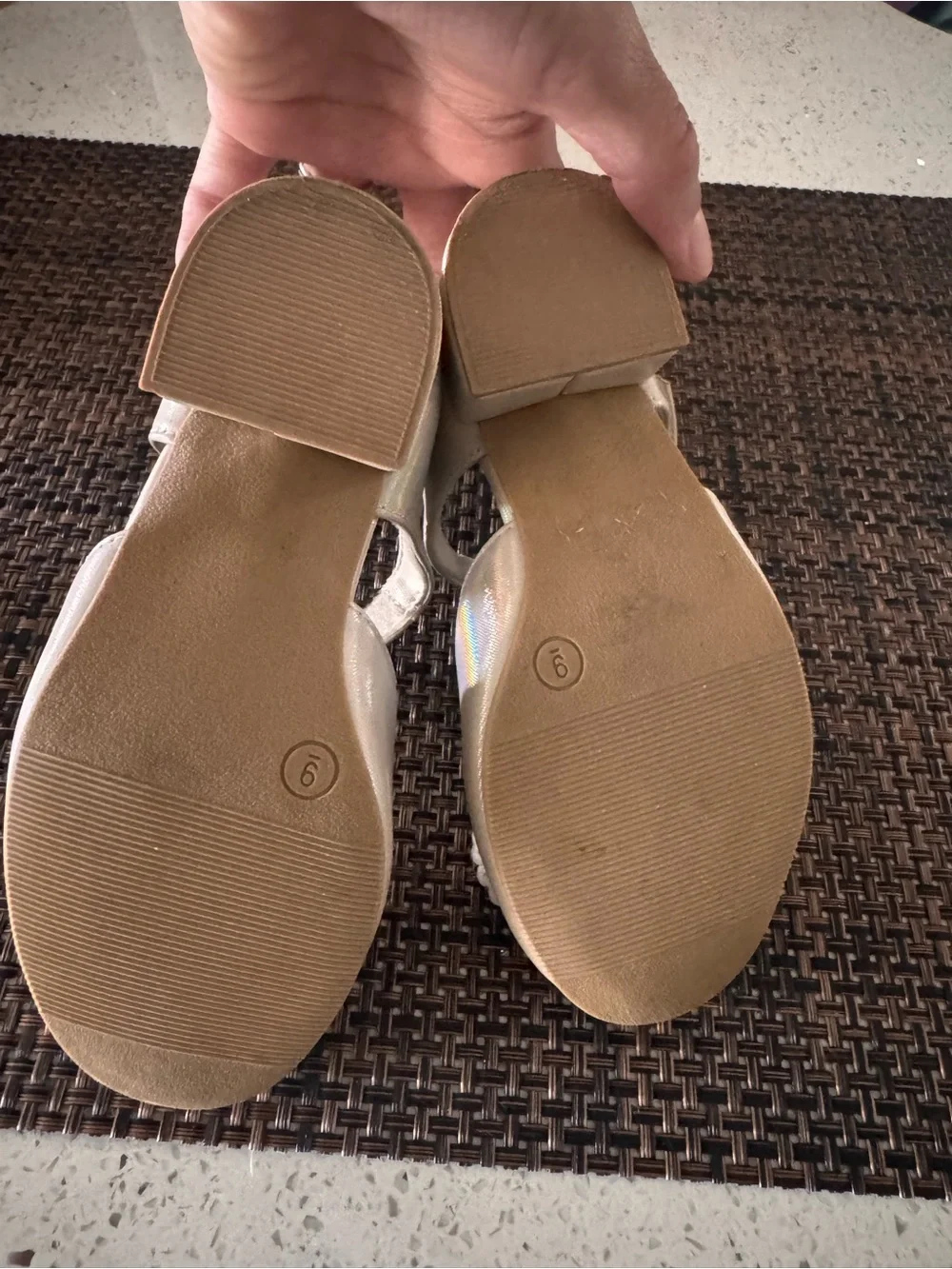 Rachels Shoes Girls Pearl Iridescent Bow Dress Shoes